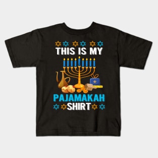 This is My Pajamakah Shirt Funny Hanukkah Pajama Gift Kids T-Shirt